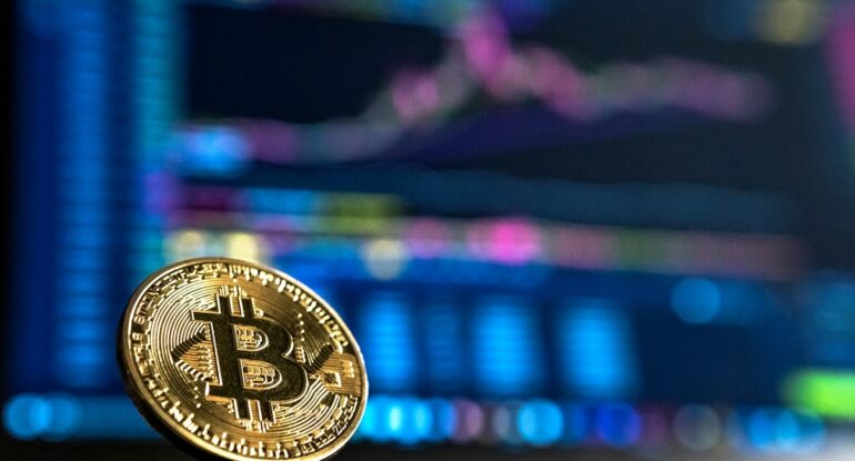 Bitcoin Mining Concept. 3D illustration