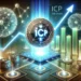 DALL·E 2025-01-30 22.50.38 - A conceptual visualization of ICP’s rising on-chain activity and market potential. The image features a glowing ICP coin, blockchain nodes, transactio