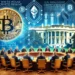 DALL·E 2025-03-06 08.03.08 - A high-level government crypto roundtable illustrating Trump's White House Crypto Summit. The image features a digital policy document titled 'U.S. Cr