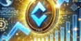 DALL·E 2025-03-25 08.28.23 - A digital illustration representing Cronos (CRO) token surging due to a major ETF announcement and upcoming zkEVM upgrade. The image features a glowin